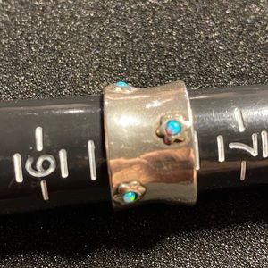 Sterling Silver & Apatite band ring.